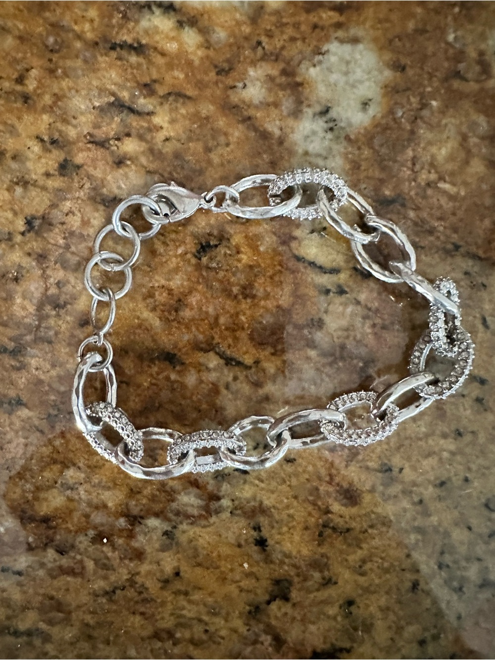 Stella & Dot Silver Crystal Link Bracelet